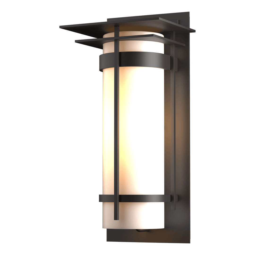 Hubbardton Forge Banded with Top Plate Large Outdoor Sconce Outdoor Wall Lights Hubbardton Forge Coastal Oil Rubbed Bronze  