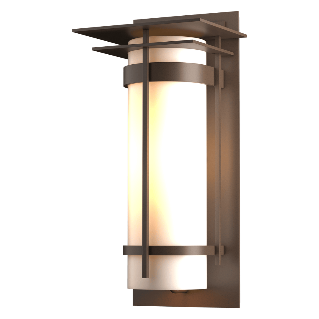 Hubbardton Forge Banded with Top Plate Large Outdoor Sconce Outdoor Wall Lights Hubbardton Forge Coastal Bronze  