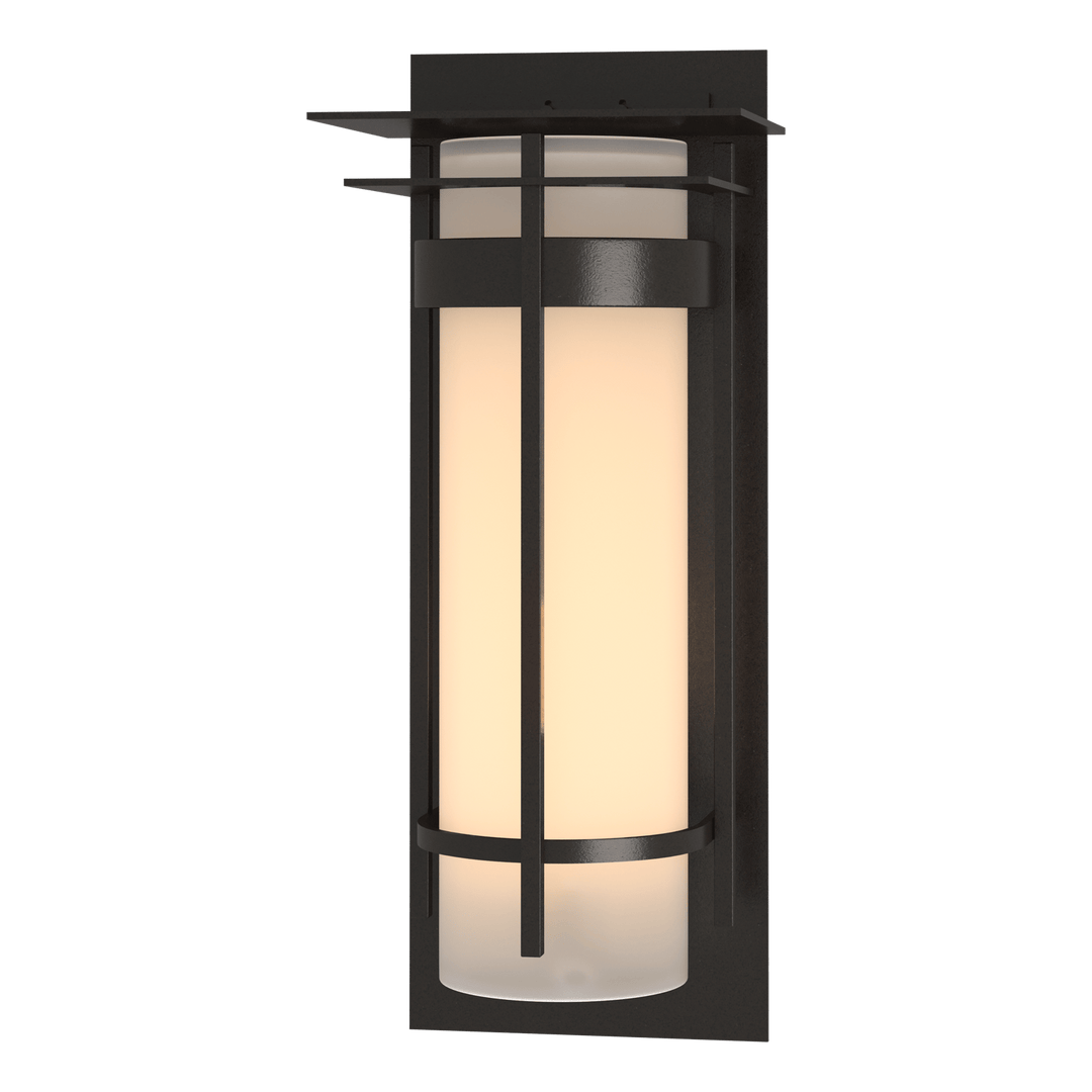 Hubbardton Forge Banded with Top Plate Extra Large Outdoor Sconce Outdoor Wall Lights Hubbardton Forge Coastal Oil Rubbed Bronze  