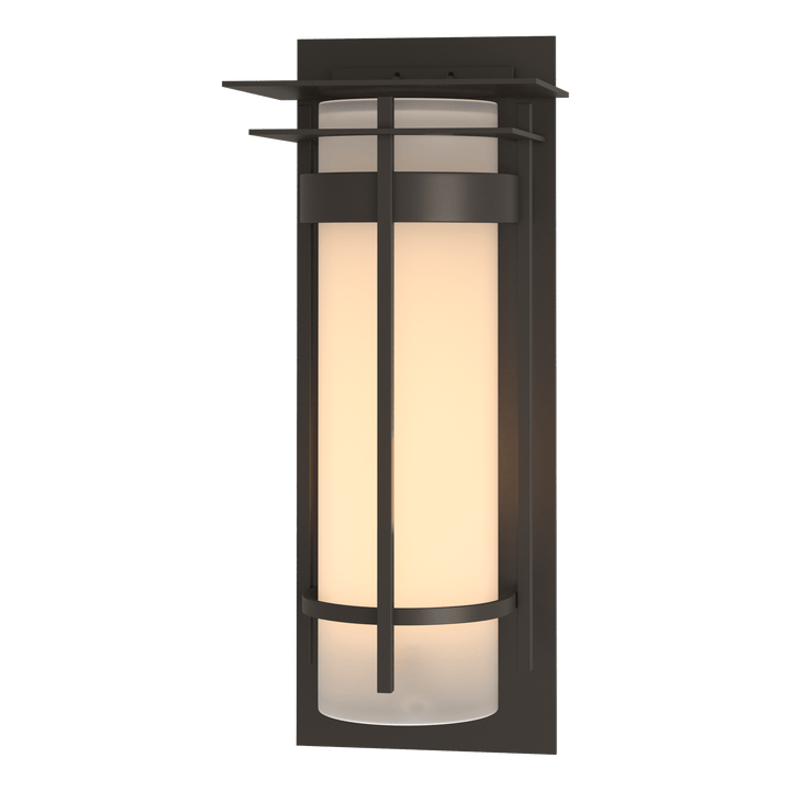 Hubbardton Forge Banded with Top Plate Extra Large Outdoor Sconce Outdoor Wall Lights Hubbardton Forge Coastal Dark Smoke  