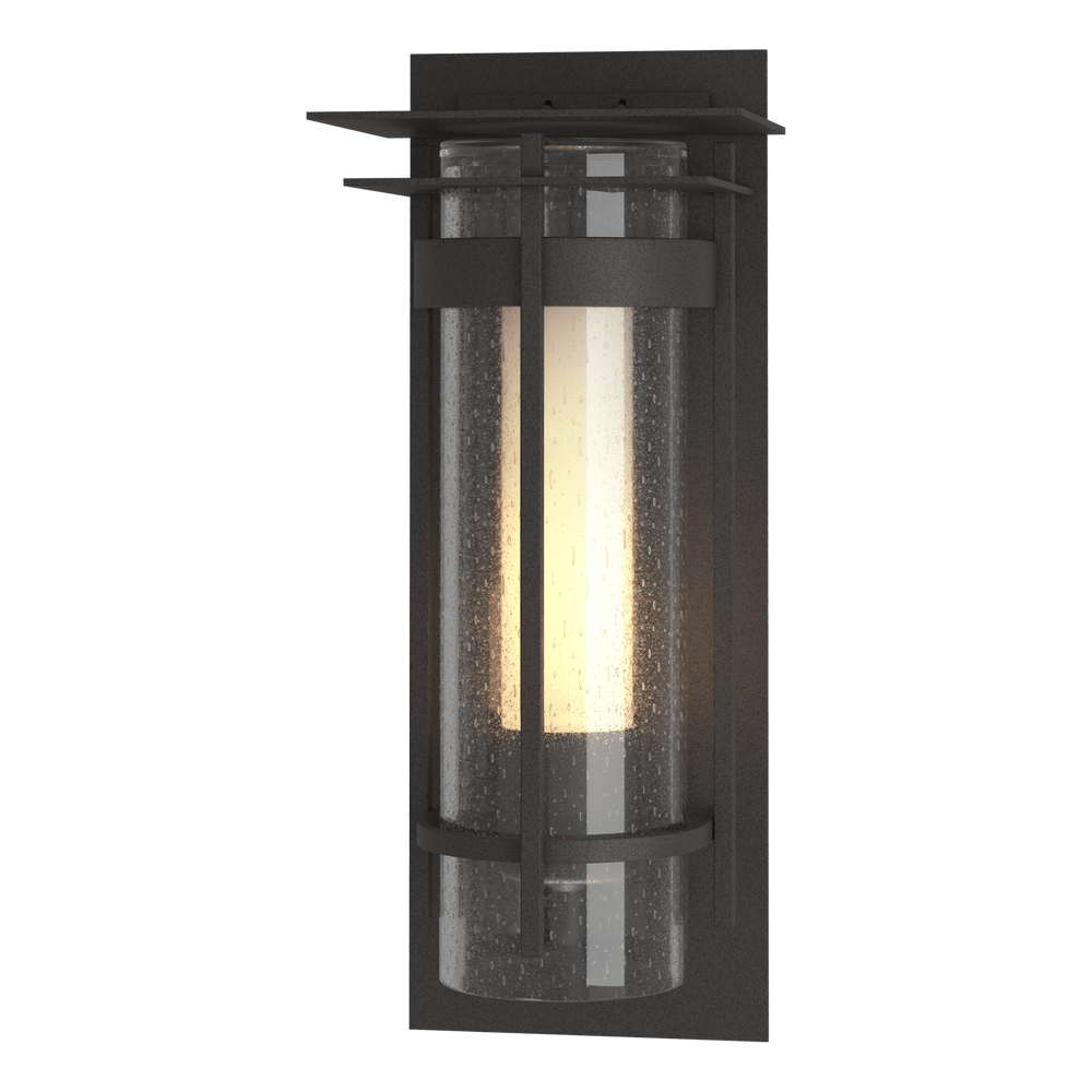 Hubbardton Forge Torch Small Outdoor Sconce with Top Plate Outdoor Wall Lights Hubbardton Forge Coastal Natural Iron  