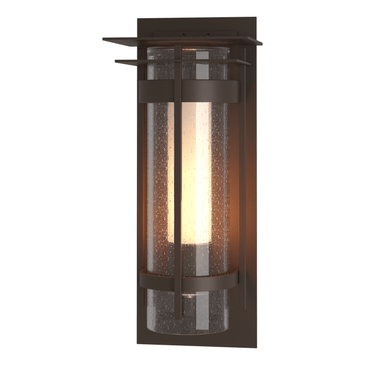 Hubbardton Forge Torch with Top Plate Outdoor Sconce Outdoor Wall Lights Hubbardton Forge Coastal Bronze  