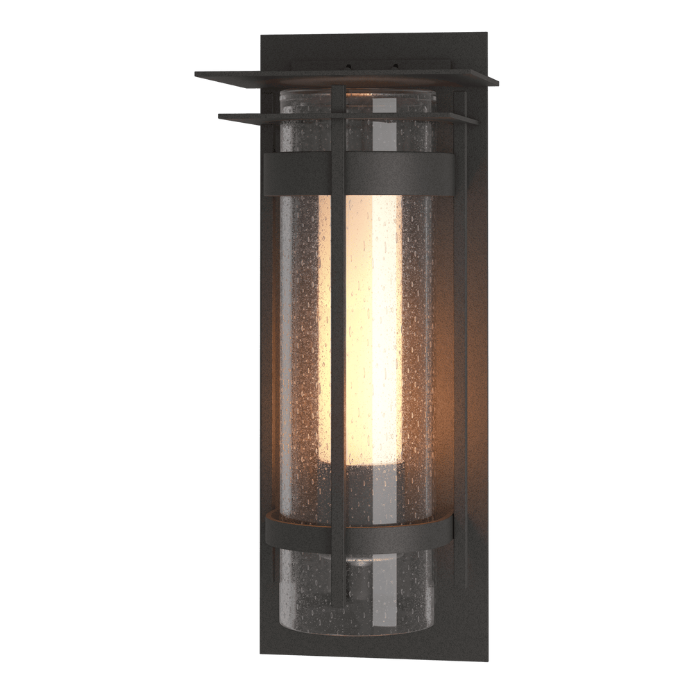 Hubbardton Forge Torch with Top Plate Large Outdoor Sconce Outdoor Wall Lights Hubbardton Forge Coastal Natural Iron  