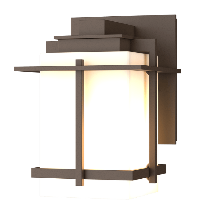 Hubbardton Forge Tourou Small Outdoor Sconce Outdoor Wall Lights Hubbardton Forge Coastal Bronze Opal Glass (GG) 