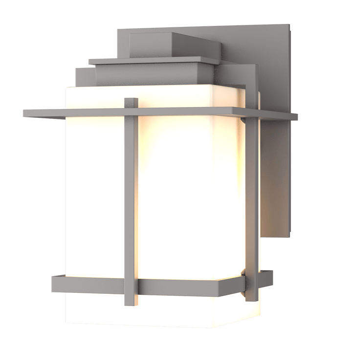 Hubbardton Forge Tourou Small Outdoor Sconce Outdoor Wall Lights Hubbardton Forge Coastal Burnished Steel Opal Glass (GG) 