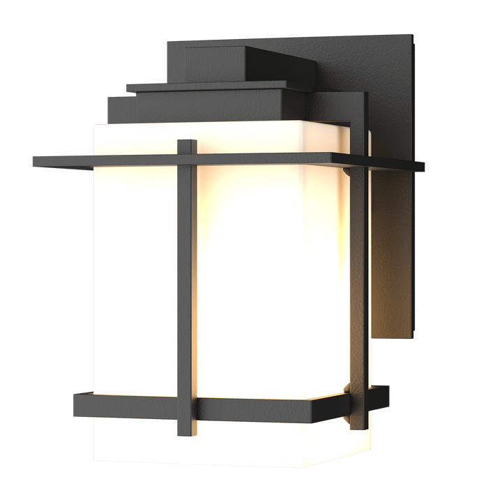 Hubbardton Forge Tourou Small Outdoor Sconce Outdoor Wall Lights Hubbardton Forge Coastal Black Opal Glass (GG) 