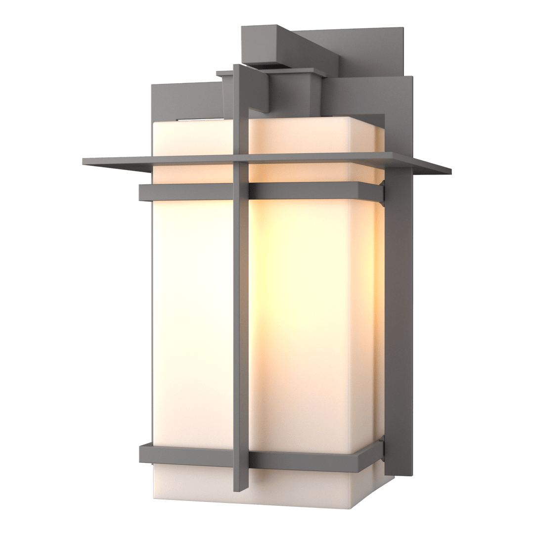 Hubbardton Forge Tourou Large Outdoor Sconce Outdoor Wall Lights Hubbardton Forge Coastal Burnished Steel Opal Glass (GG) 