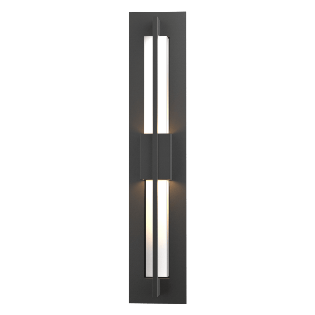 Hubbardton Forge Double Axis Small LED Outdoor Sconce Outdoor Wall Lights Hubbardton Forge Coastal Black Clear Glass (ZM) 