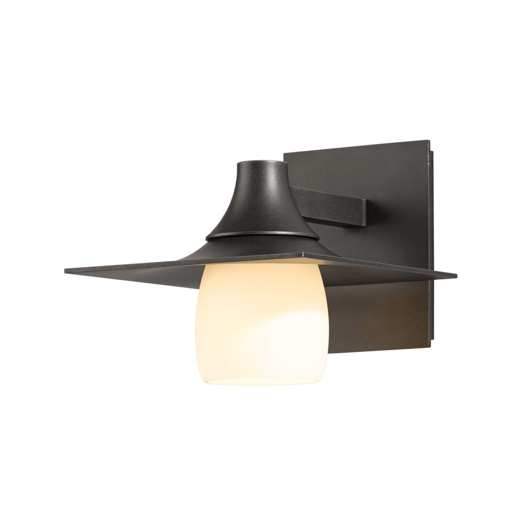 Hubbardton Forge Hood Outdoor Sconce Outdoor Wall Lights Hubbardton Forge Coastal Dark Smoke Opal Glass (GG) 