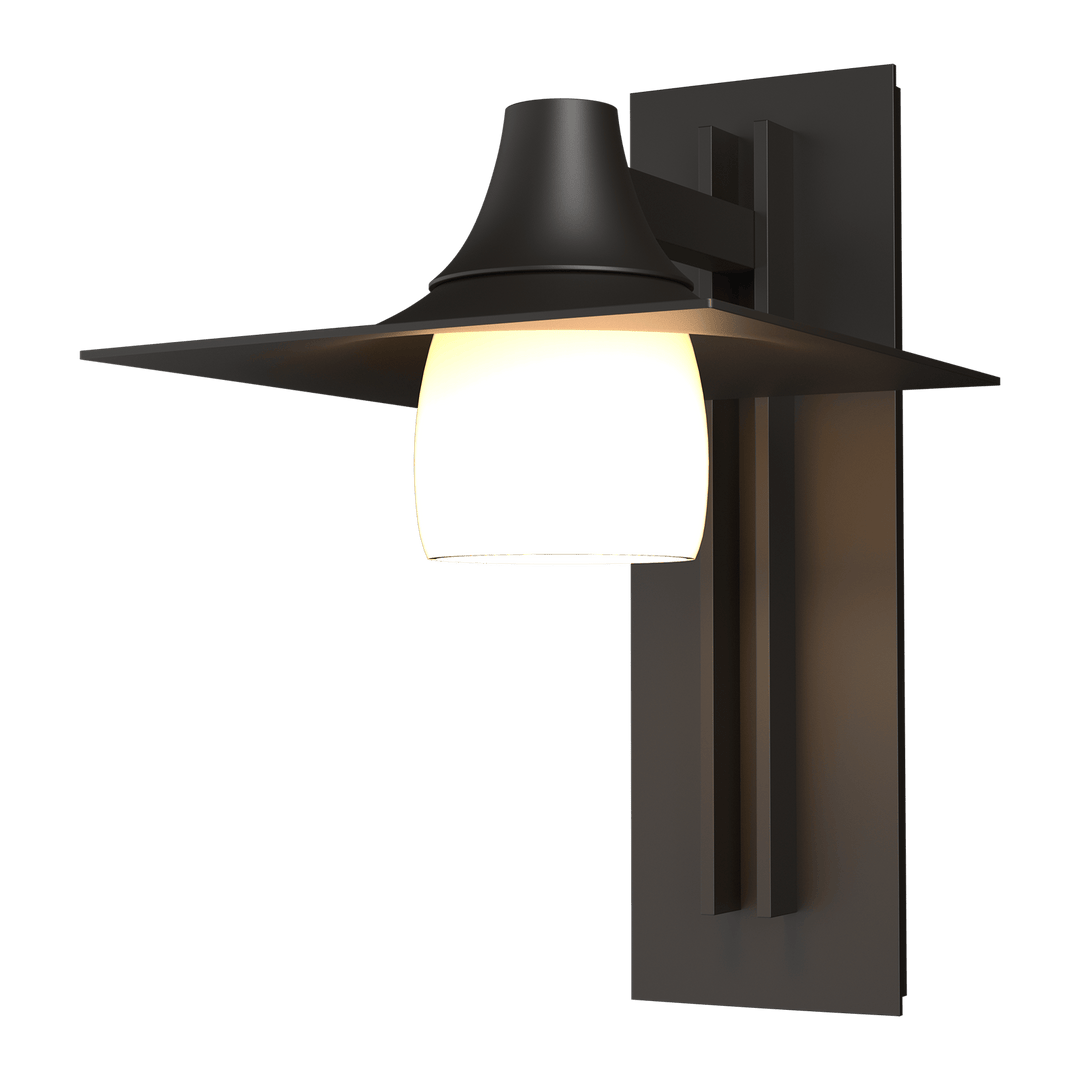 Hubbardton Forge Hood Large Outdoor Sconce Outdoor Wall Lights Hubbardton Forge Coastal Oil Rubbed Bronze Opal Glass (GG) 