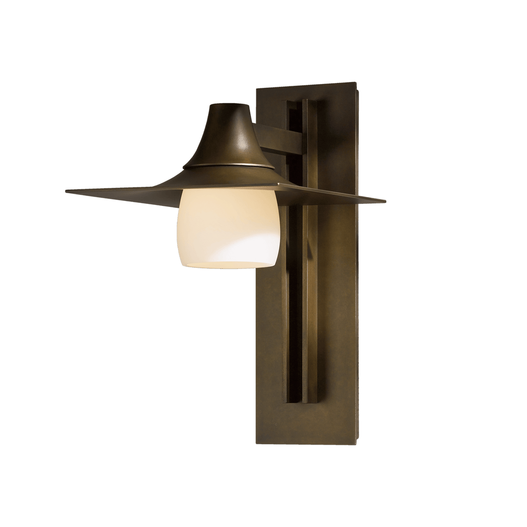 Hubbardton Forge Hood Large Outdoor Sconce Outdoor Wall Lights Hubbardton Forge Coastal Bronze Opal Glass (GG) 