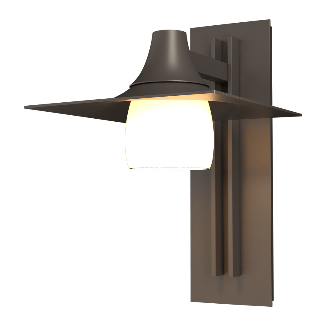 Hubbardton Forge Hood Large Outdoor Sconce Outdoor Wall Lights Hubbardton Forge Coastal Dark Smoke Opal Glass (GG) 