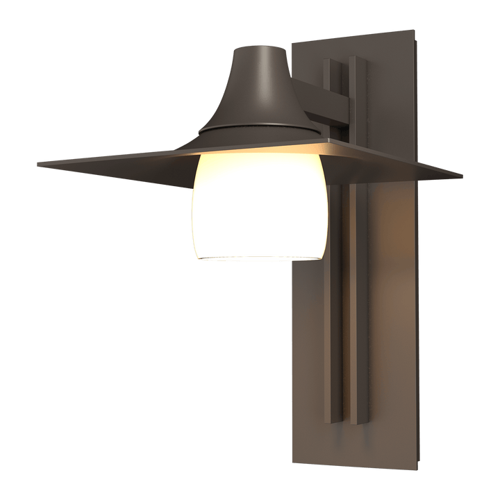 Hubbardton Forge Hood Large Outdoor Sconce Outdoor Wall Lights Hubbardton Forge Coastal Dark Smoke Opal Glass (GG) 