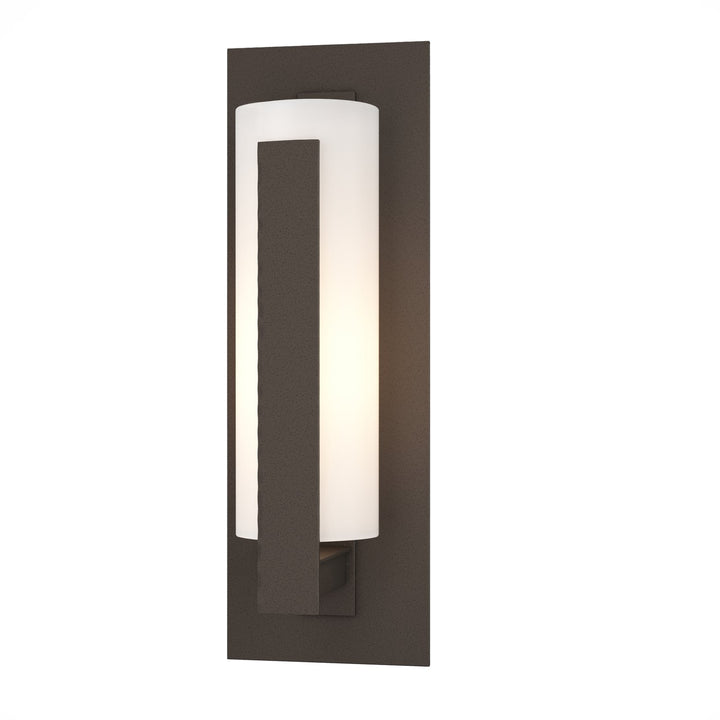 Hubbardton Forge Forged Vertical Bars Small Outdoor Sconce Outdoor Wall Lights Hubbardton Forge Coastal Dark Smoke Opal Glass (GG) 