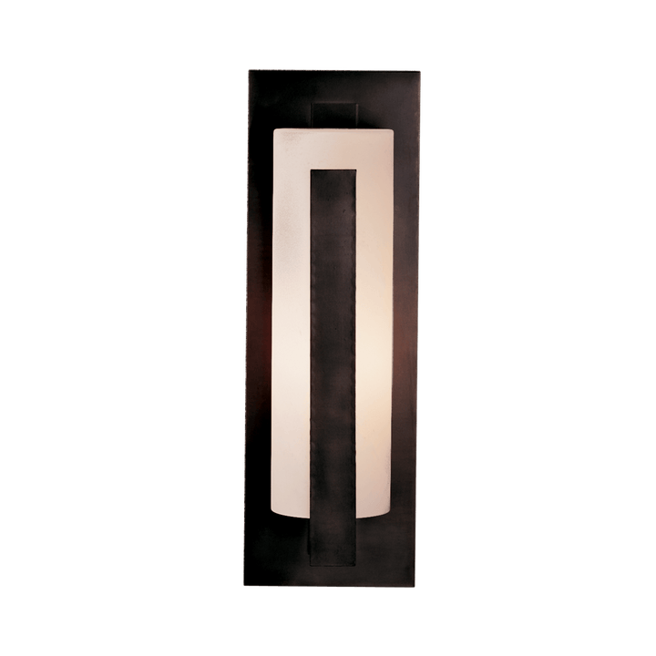 Hubbardton Forge Forged Vertical Bars Large Outdoor Sconce Outdoor Wall Lights Hubbardton Forge Coastal Dark Smoke Opal Glass (GG) 