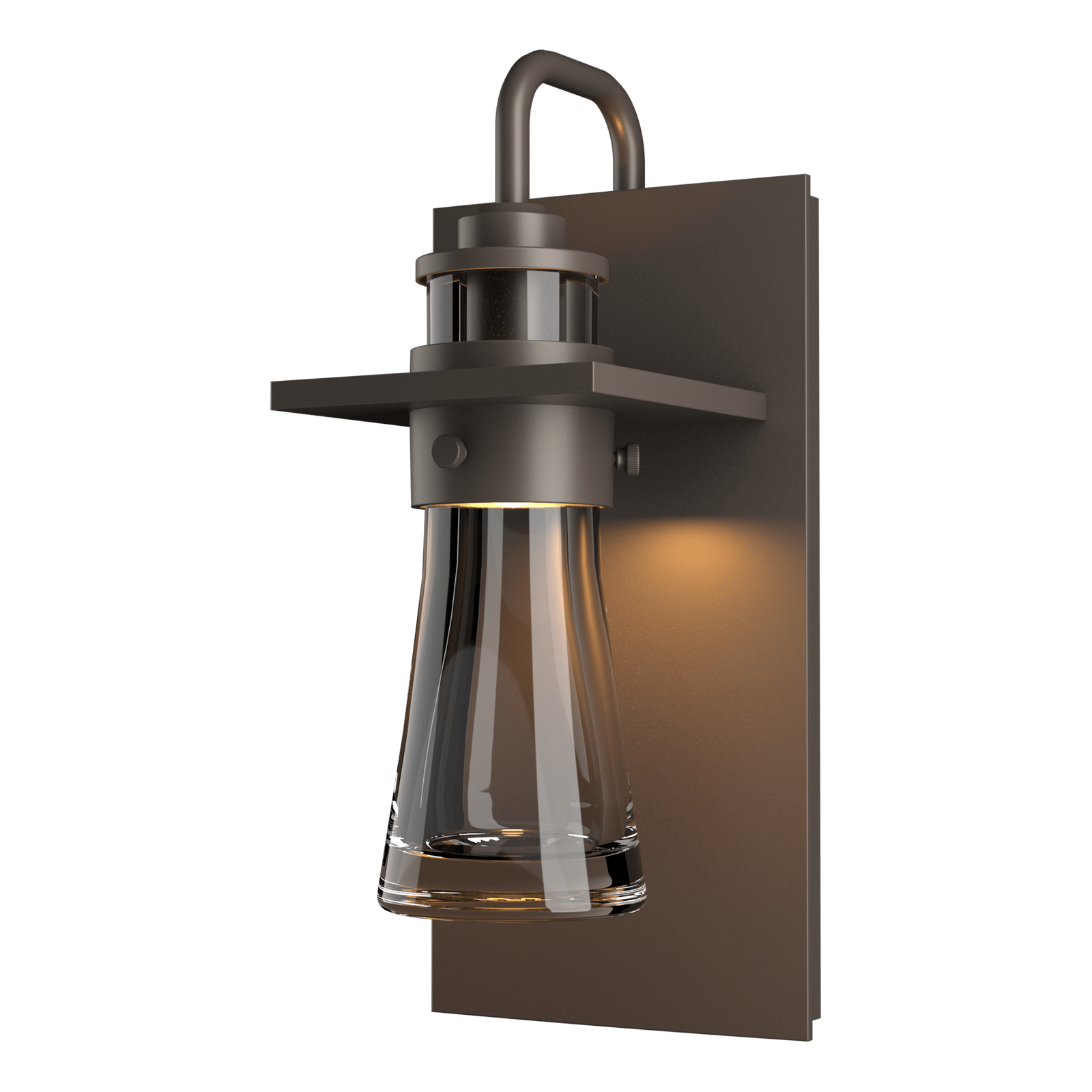 Erlenmeyer Outdoor Sconce Outdoor | Wall Lantern Hubbardton Forge Coastal Dark Smoke 5x11.2 Clear Glass (ZM)