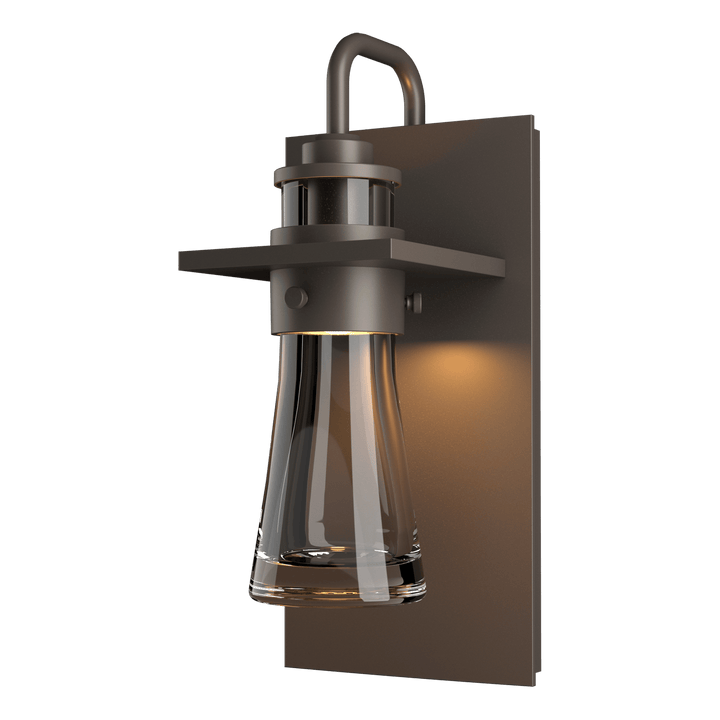 Erlenmeyer Outdoor Sconce Outdoor Wall Lights Hubbardton Forge Coastal Dark Smoke 5x11.2 Clear Glass (ZM)