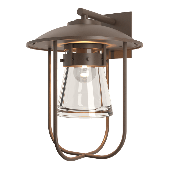 Erlenmeyer Outdoor Sconce Outdoor Wall Lights Hubbardton Forge Coastal Bronze 12.1x16.4 Clear Glass (ZM)