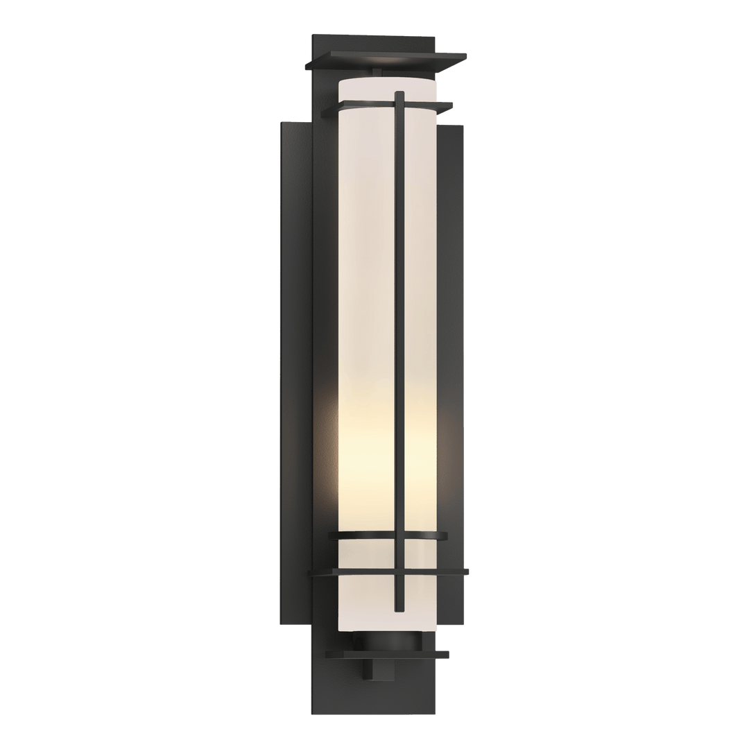 Hubbardton Forge After Hours Small Outdoor Sconce Outdoor Wall Lights Hubbardton Forge Coastal Black Opal Glass (GG) 