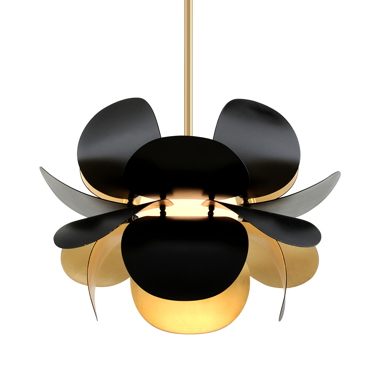 Corbett Lighting Ginger Chandelier Chandelier Corbett Gold Leaf/soft Black Combo 17.75x12 