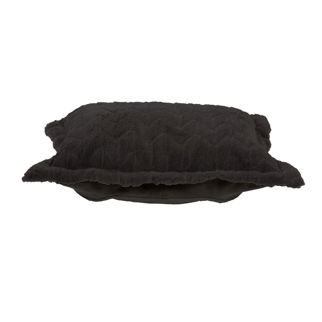 Howard Elliott Collection Puff Ottoman Cushion Angora Ebony (Cushion and Cover Only)