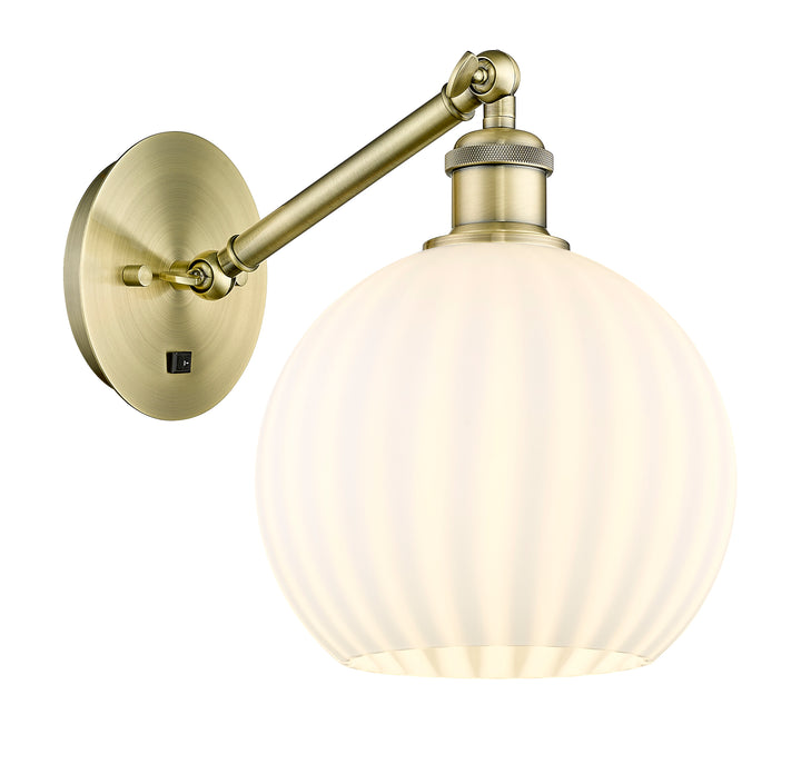 Innovations Lighting White Venetian 8" Sconce - Antique Brass