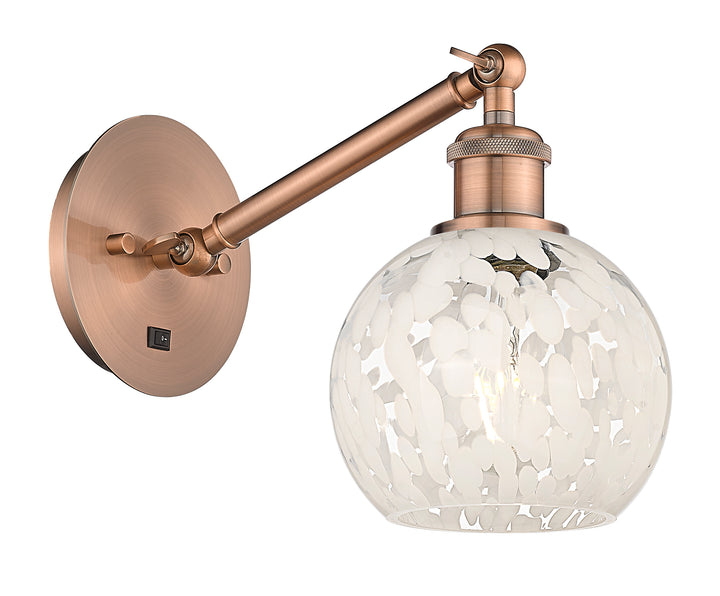 Innovations Lighting White Mouchette 6" Sconce - Antique Copper Wall Sconces Innovations Lighting   