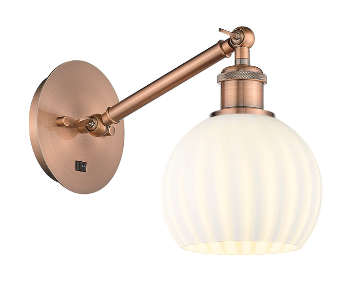 Innovations Lighting White Venetian 6" Sconce - Antique Copper