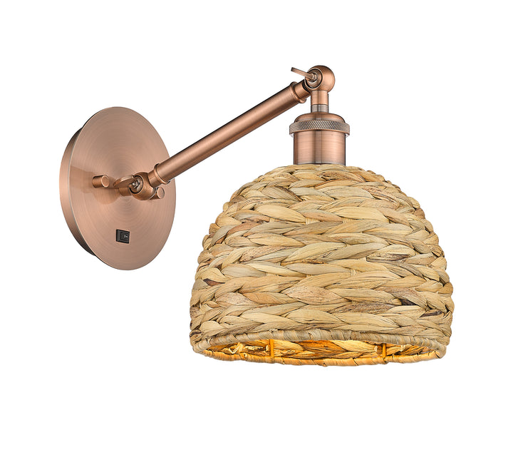 Innovations Lighting Woven Rattan 8" Sconce - Antique Copper Wall Sconces Innovations Lighting   