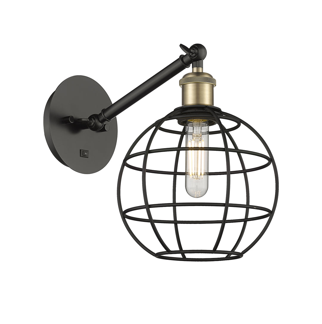 Innovations Lighting Lake Placid 8" Sconce - Black Antique Brass Wall Sconces Innovations Lighting   