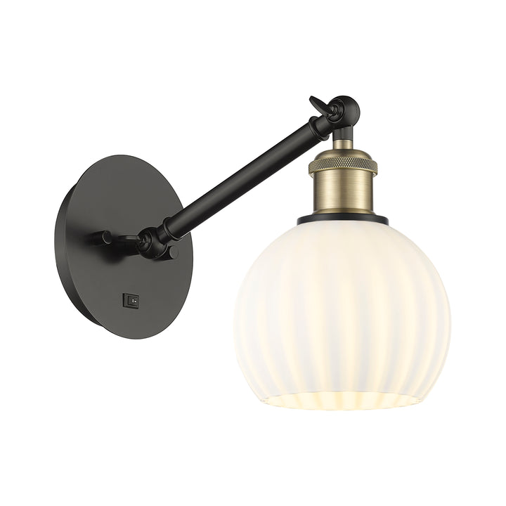 Innovations Lighting White Venetian 6" Sconce - Black Antique Brass