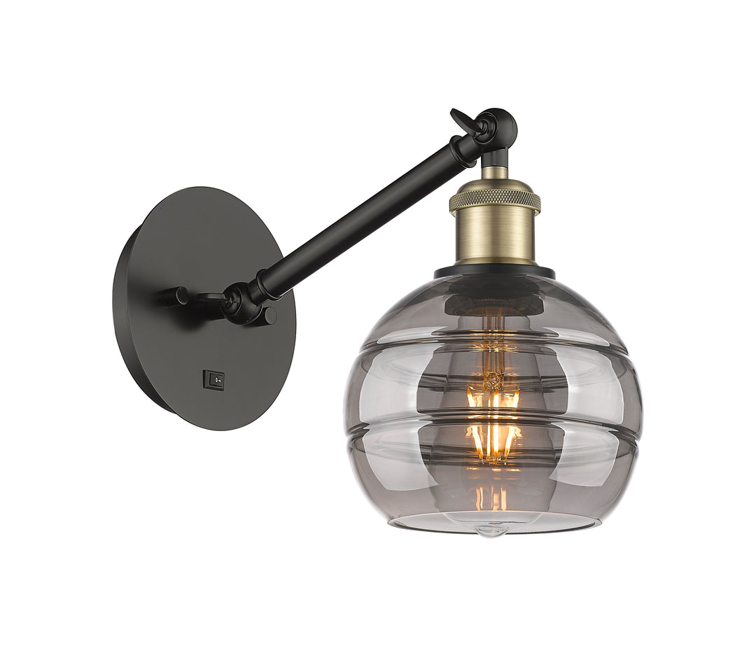 Innovations Lighting Rochester 6" Sconce - Black Antique Brass Wall Sconces Innovations Lighting   