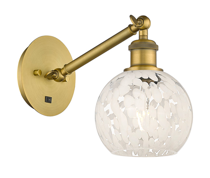 Innovations Lighting White Mouchette 6" Sconce - Brushed Brass Wall Sconces Innovations Lighting   