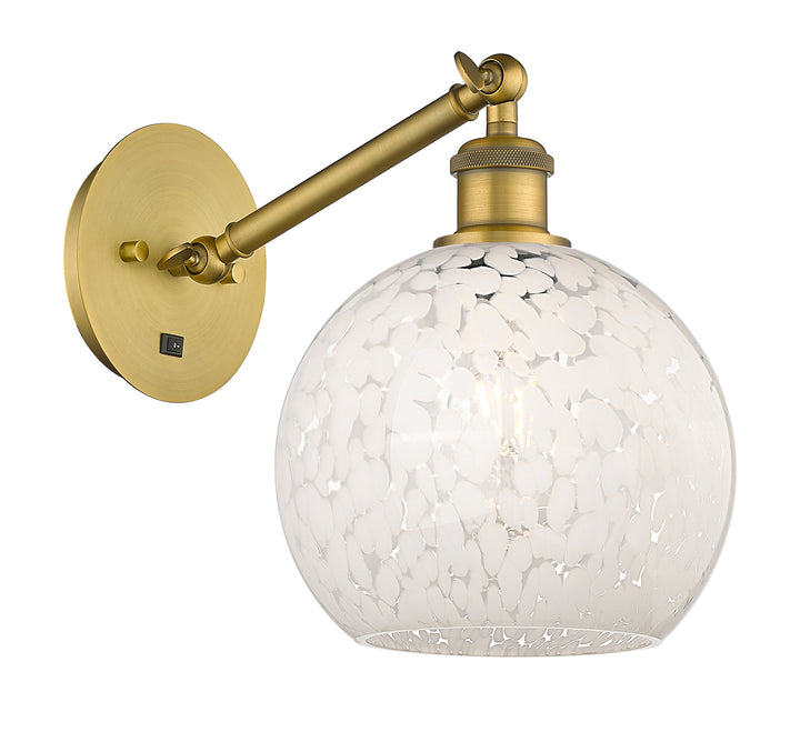 Innovations Lighting White Mouchette 8" Sconce - Brushed Brass Wall Sconces Innovations Lighting   