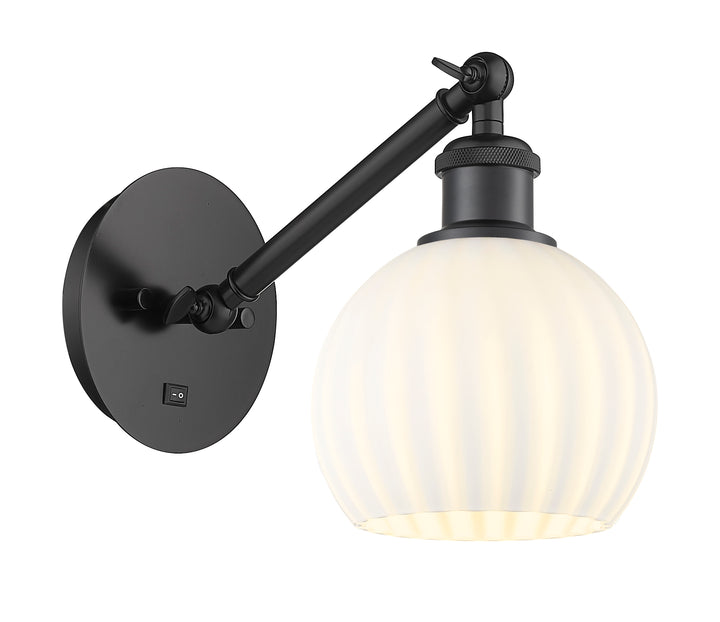 Innovations Lighting White Venetian 6" Sconce - Matte Black