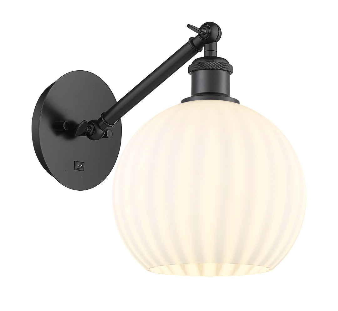 Innovations Lighting White Venetian 8" Sconce - Matte Black