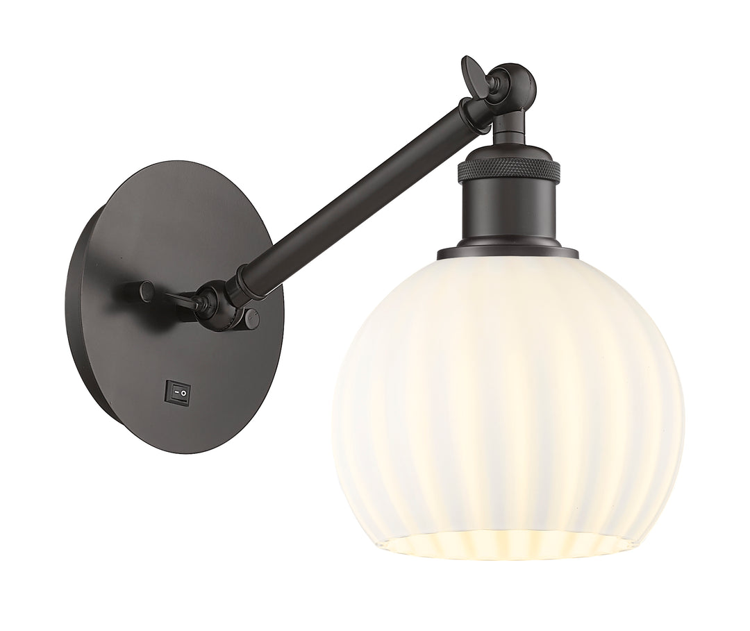 Innovations Lighting White Venetian 6" Sconce - Oil Rubbed Bronze