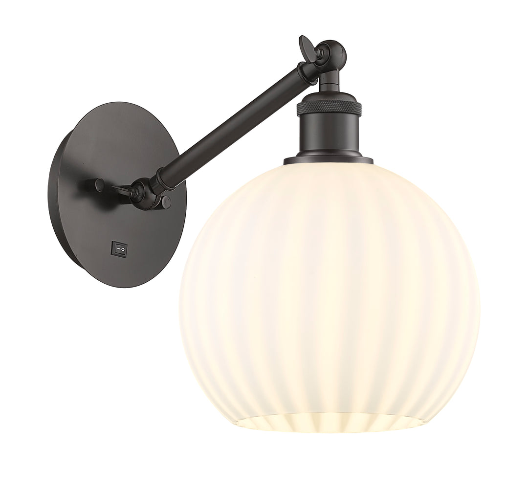 Innovations Lighting White Venetian 8" Sconce - Oil Rubbed Bronze