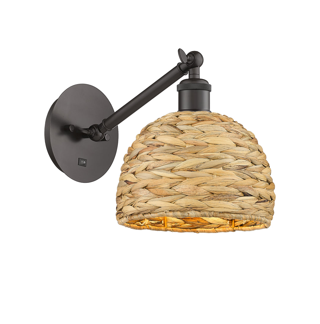 Innovations Lighting Woven Rattan 8" Sconce - Oil Rubbed Bronze Wall Sconces Innovations Lighting   