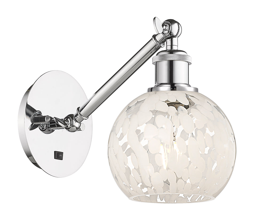 Innovations Lighting White Mouchette 6" Sconce - Polished Chrome Wall Sconces Innovations Lighting   