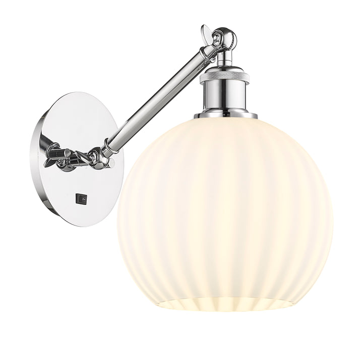 Innovations Lighting White Venetian 8" Sconce - Polished Chrome