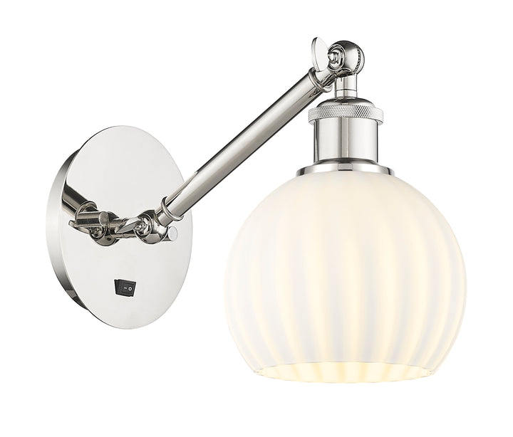 Innovations Lighting White Venetian 6" Sconce - Polished Nickel