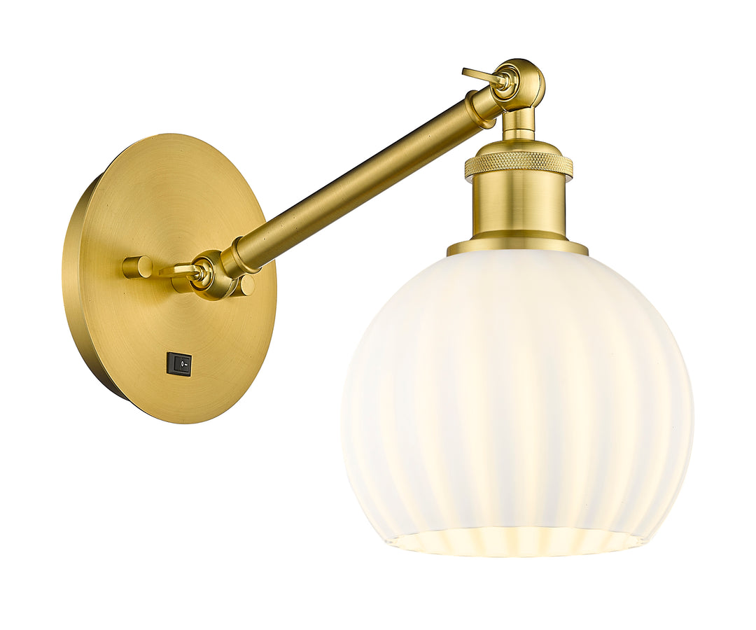 Innovations Lighting White Venetian 6" Sconce - Satin Gold