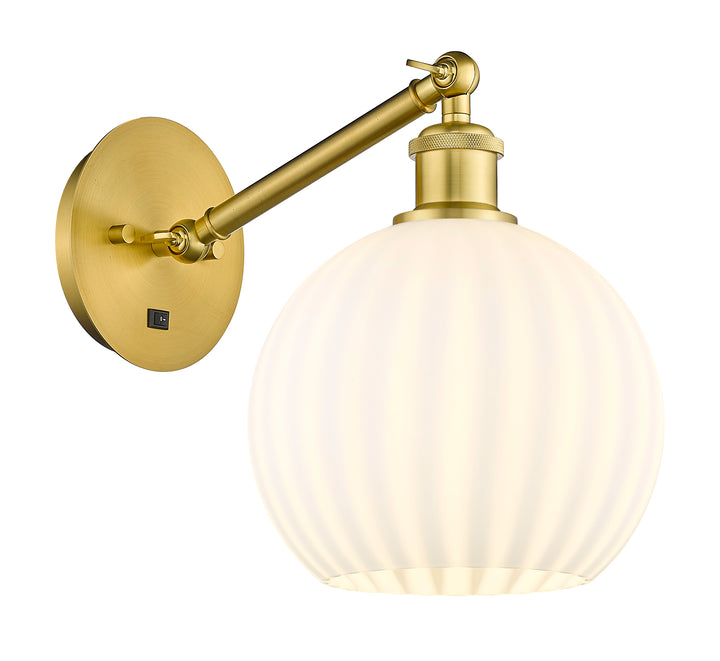 Innovations Lighting White Venetian 8" Sconce - Satin Gold