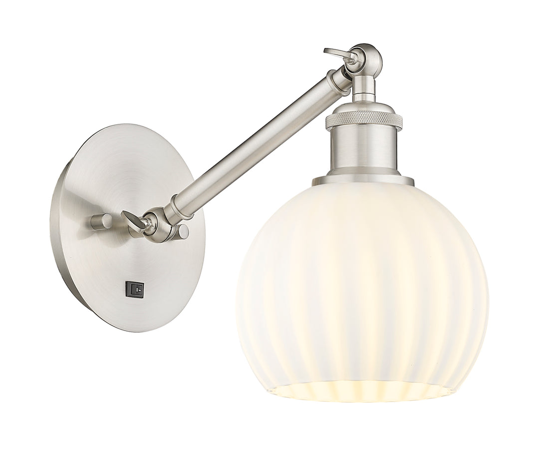 Innovations Lighting White Venetian 6" Sconce - Brushed Satin Nickel Wall Sconces Innovations Lighting   