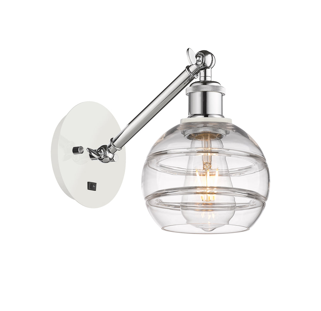 Innovations Lighting Rochester 6" Sconce - White Polished Chrome Wall Sconces Innovations Lighting   