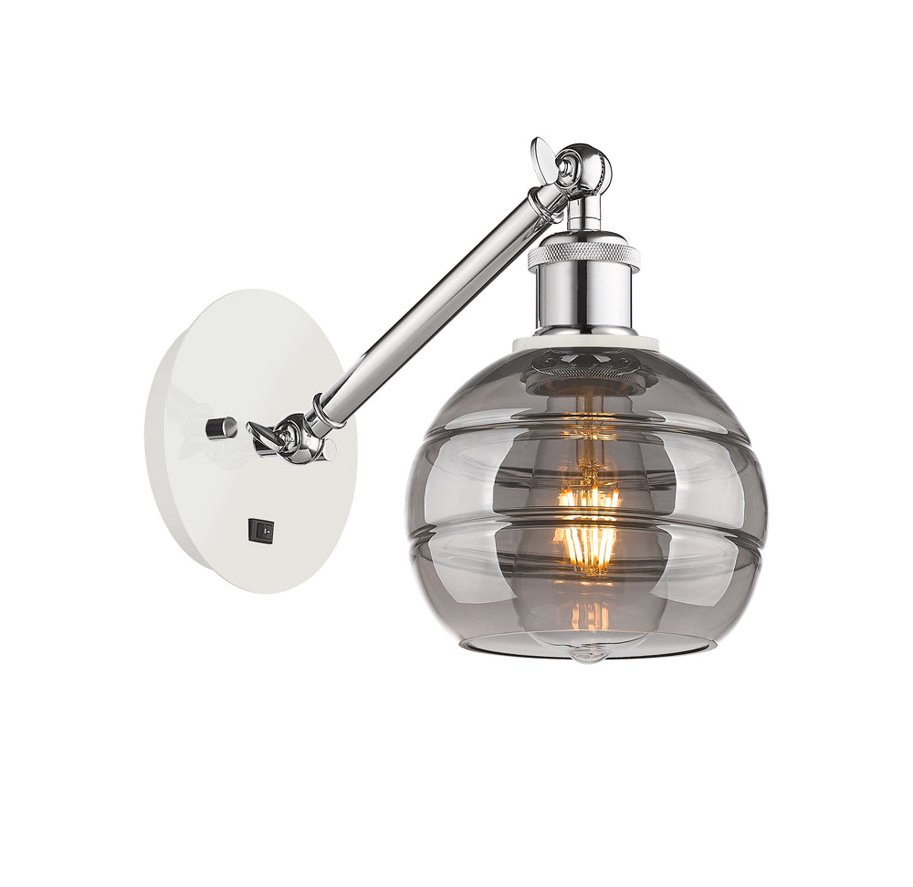 Innovations Lighting Rochester 6" Sconce - White Polished Chrome Wall Sconces Innovations Lighting   