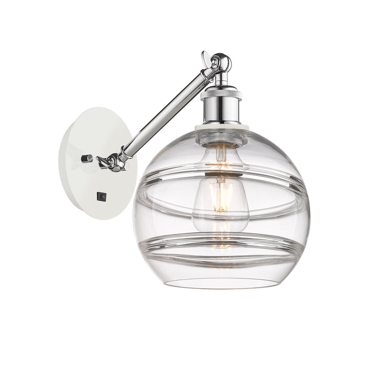 Innovations Lighting Rochester 8" Sconce - White Polished Chrome Wall Sconces Innovations Lighting   