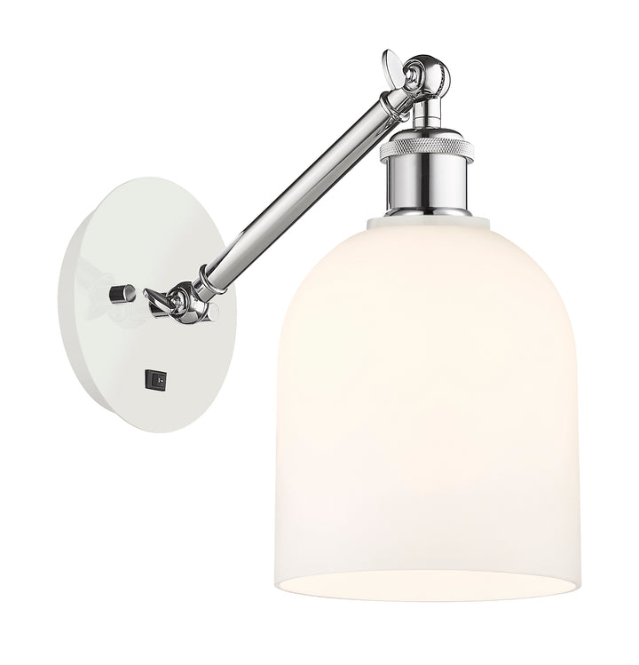 Innovations Lighting Bella 6" Sconce - White Polished Chrome Wall Sconces Innovations Lighting   