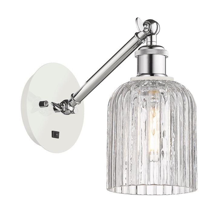 Innovations Lighting Bridal Veil 5" Sconce - White Polished Chrome Wall Sconces Innovations Lighting   